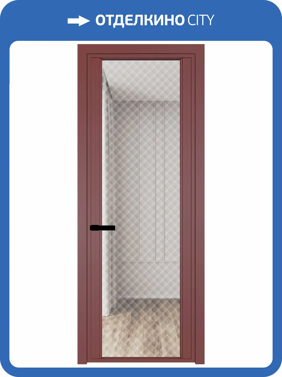 Межкомнатная дверь Profil Doors 2 AGP цвет профиля Красный антрацит, стекло безопасное 6 мм ромб белый 600x2000 фото 2