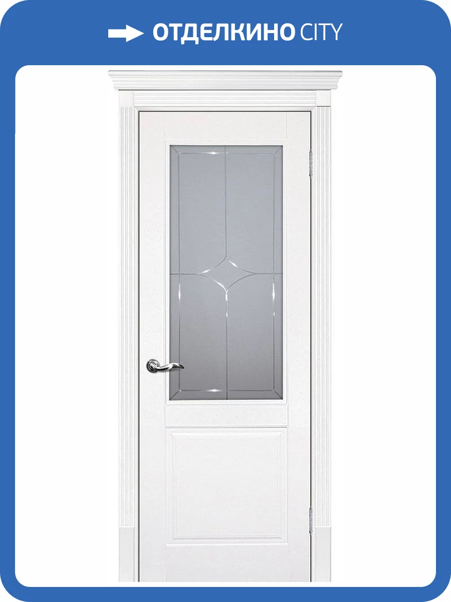 Межкомнатная дверь эмаль Текона СМАЛЬТА 15, остеклённая, белый 600x2000 фото 2