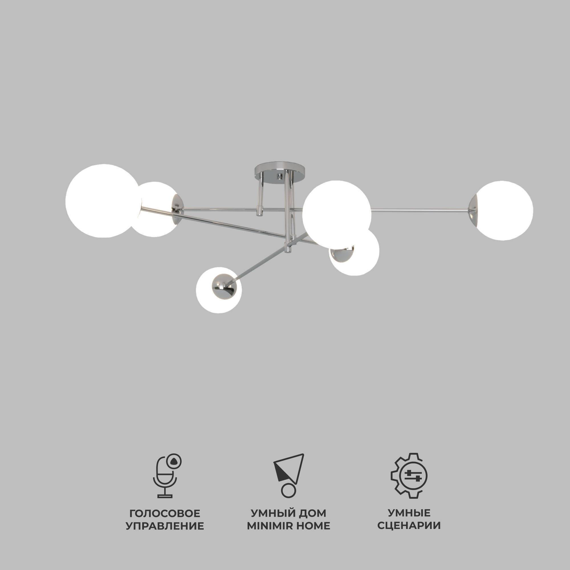 Потолочный светильник Eurosvet Netz 30181/6 хром Smart фото 2