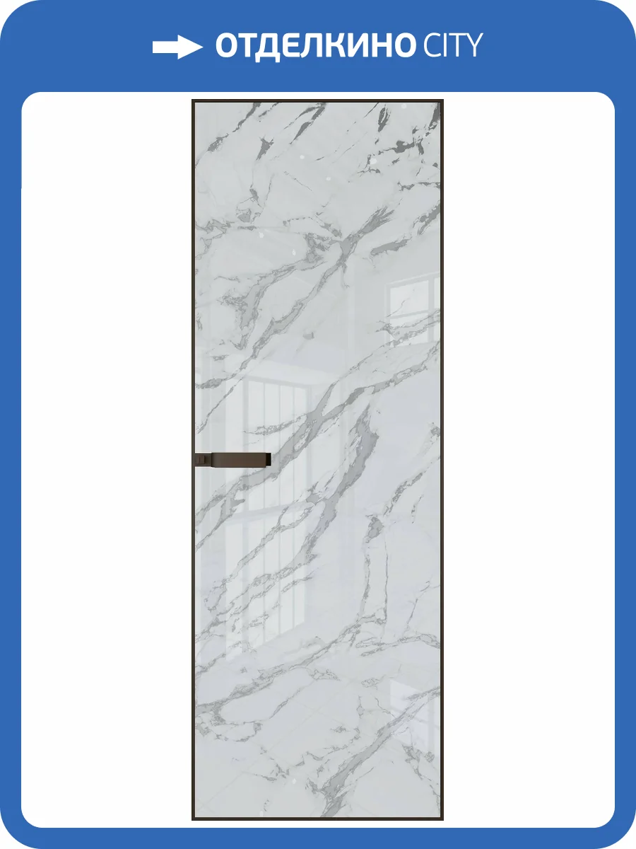 Межкомнатная дверь Profil Doors 1 AGN цвет профиля Деорэ, стекло безопасное 4 мм нефи белый узор серебро 700x2000 фото 2