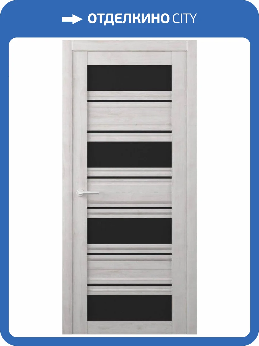 Межкомнатная дверь Albero Монтана остеклённая жемчужный 600x2000 фото 2