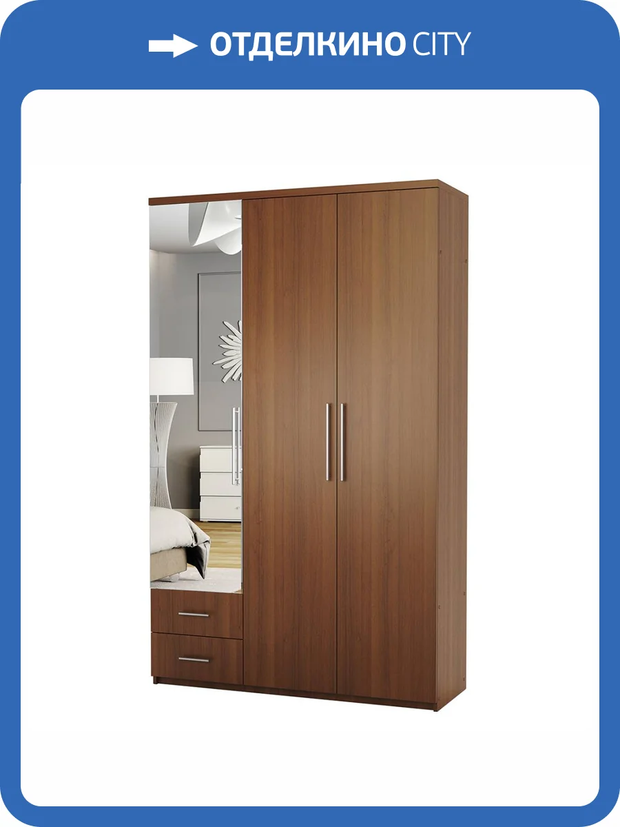 Шкаф Шарм-Дизайн Комфорт МКЯ-32/1 170522726 с зеркалом, орех фото 4