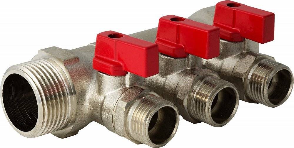 Коллектор VALTEC с отсекающими кранами, 1х3 вых. Евроконус 3/4 - купить ...
