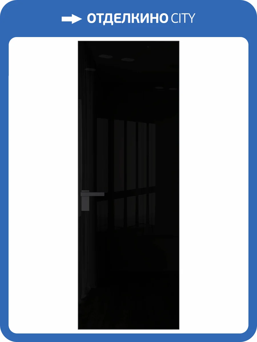 Межкомнатная дверь Profil Doors 1 AGK цвет профиля Черный, стекло безопасное 4 мм lacobel черный лак 700x2000 фото 2