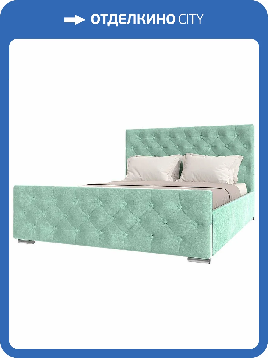 Кровать 1600х2000 НК-Мебель Интеро 72306777 Мятный 110x169.4x220.5 фото 2