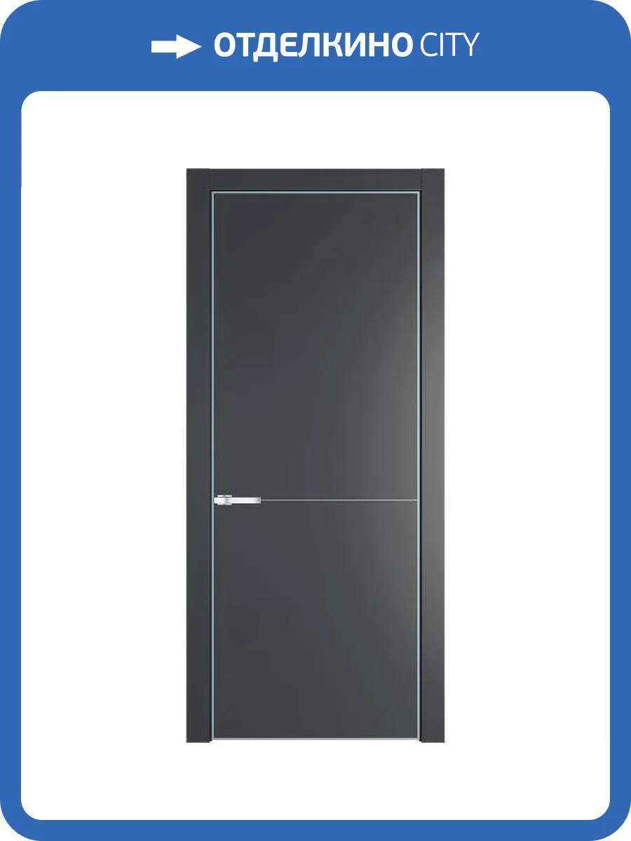 Межкомнатная дверь Profil Doors 16 PA полотно Графит, профиль серебро, алюминиевый молдинг 3мм 600x2000 фото 2