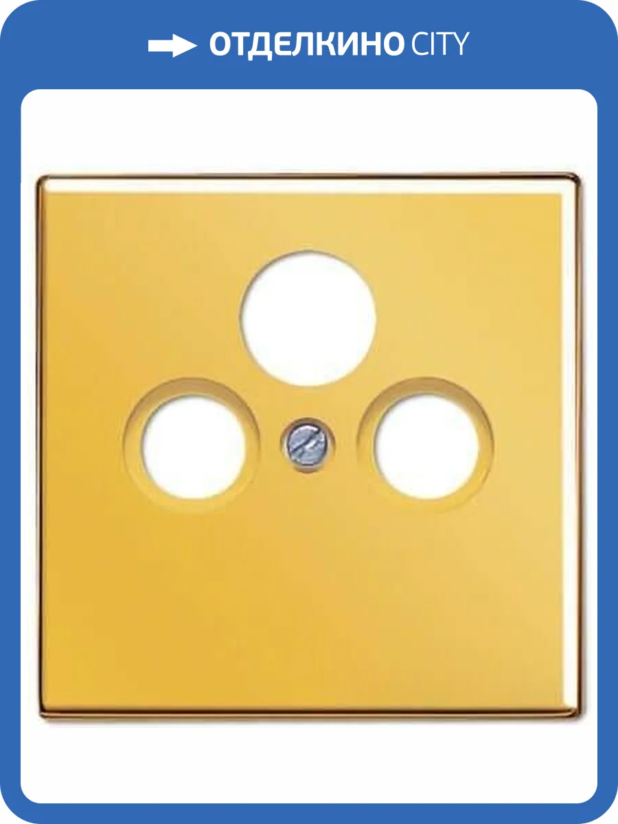Накладка TV-FM-SAT розетки Jung LS 990 блеск золота GO2990SAT фото 2