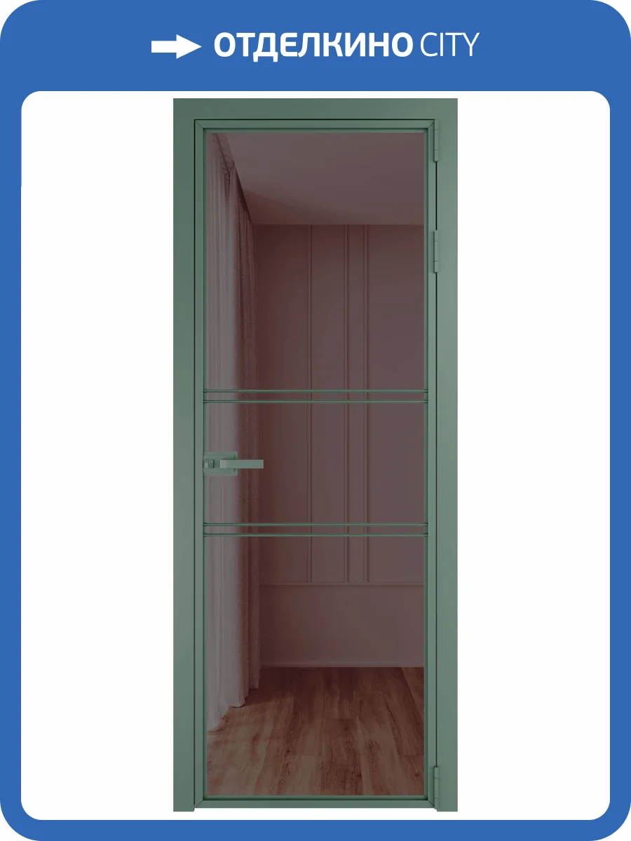 Межкомнатная дверь Profil Doors 2 AX цвет профиля Зеленый воск, стекло безопасное 6 мм золотистая бронза 700x2000 фото 2