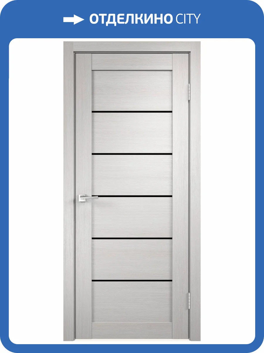 Дверное полотно экошпон VellDoris LINEA 1 VD011992 Лакобель черное 800x2000 фото 2