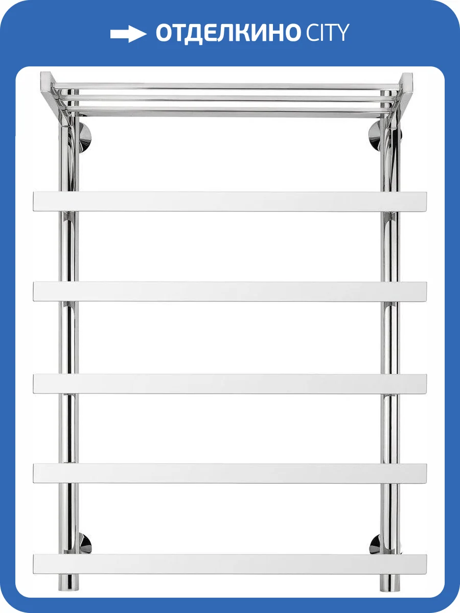 Полотенцесушитель водяной Secado Понтида 1 СП 80х50, хром, с комплектом подключения фото 5