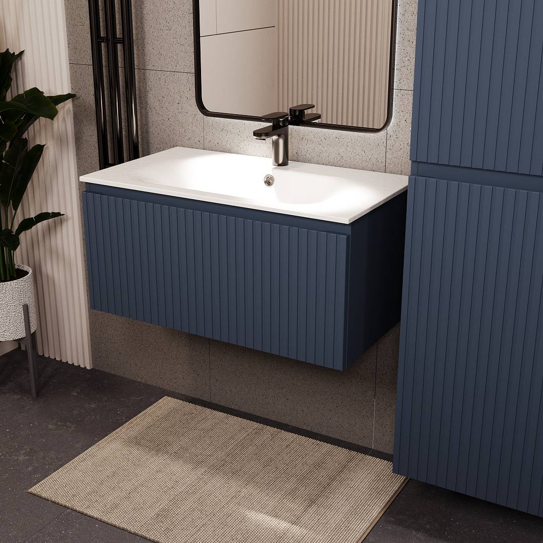 Тумба с раковиной Terminus Vatikan VAT10801703101O серый шёлк, 80x38