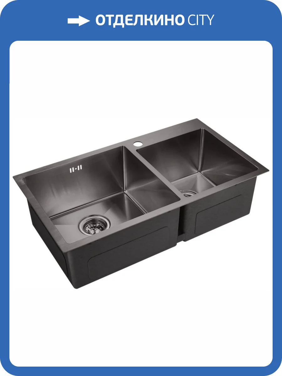 Мойка кухонная EMAR PVD EMB-210 PVD Nano Dark фото 3