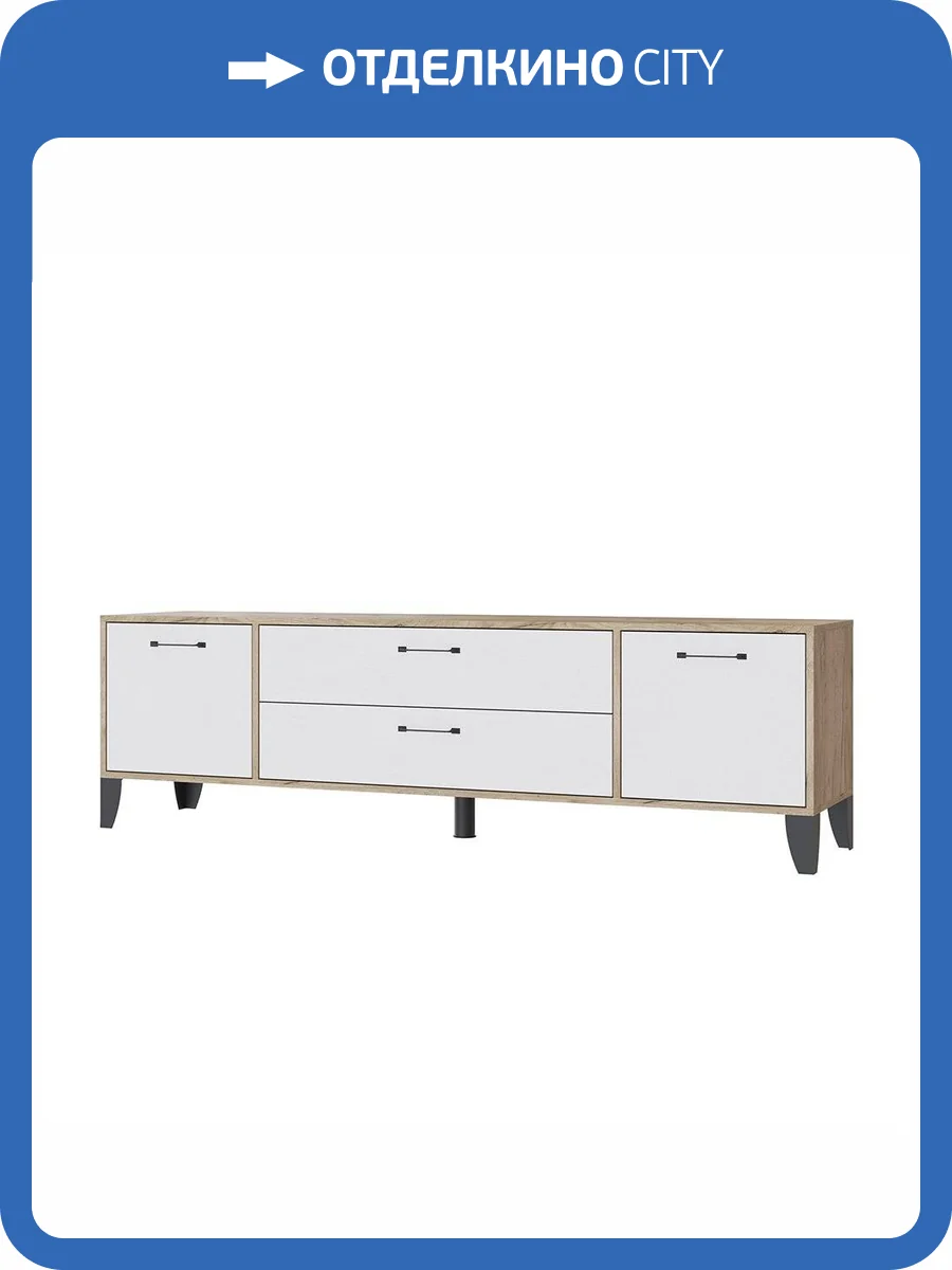 Тумба под ТВ ТЭКС Парус-13 00-00185355 дуб крафт серый, белый фото 4