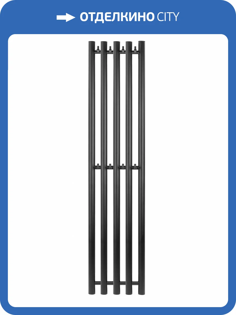 Полотенцесушитель водяной Secado Бергамо 5К 4673739201015 1800/280, черный матовый фото 5