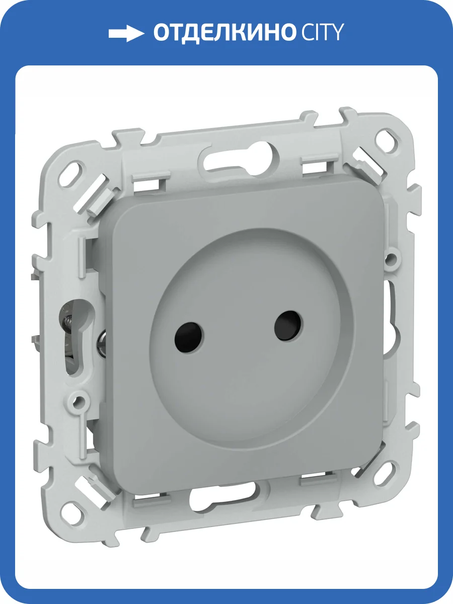 Розетка 1-местная с защитными шторками IEK Flite FI-R13-10-K03 серый фото 2