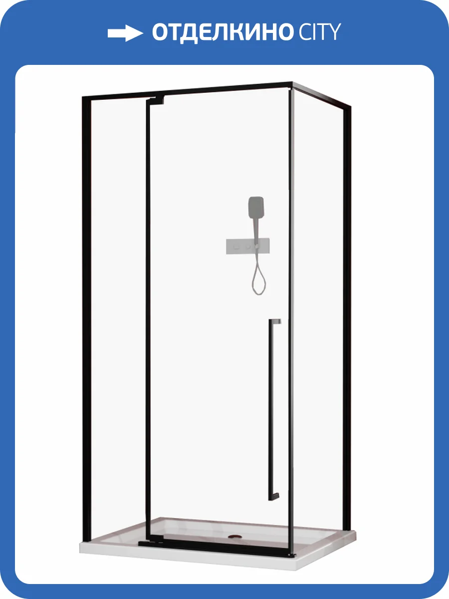 Душевой уголок Esbano ESA-90KV-B профиль черный матовый, стекло прозрачное, 90x90x195 фото 4