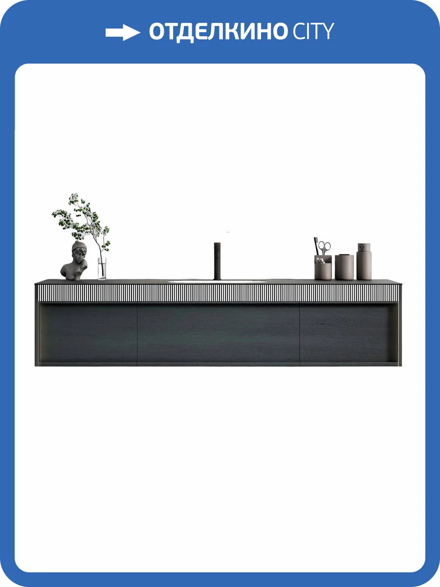 Тумба с раковиной Black&White U950.1600 черная, 160x40 фото 13