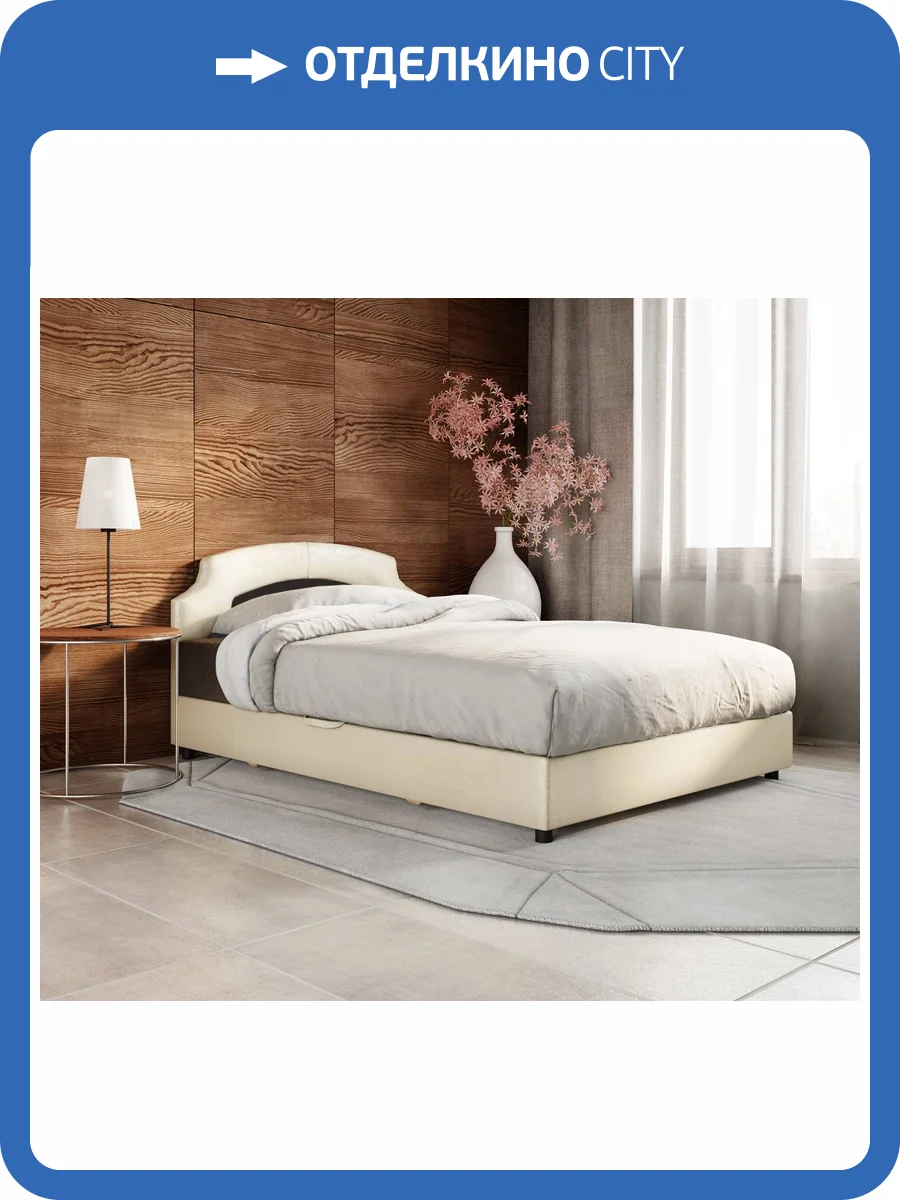 Кровать-тахта Шарм-Дизайн Шарм 170523341 160x198 рогожка шоколад и экокожа беж фото 6