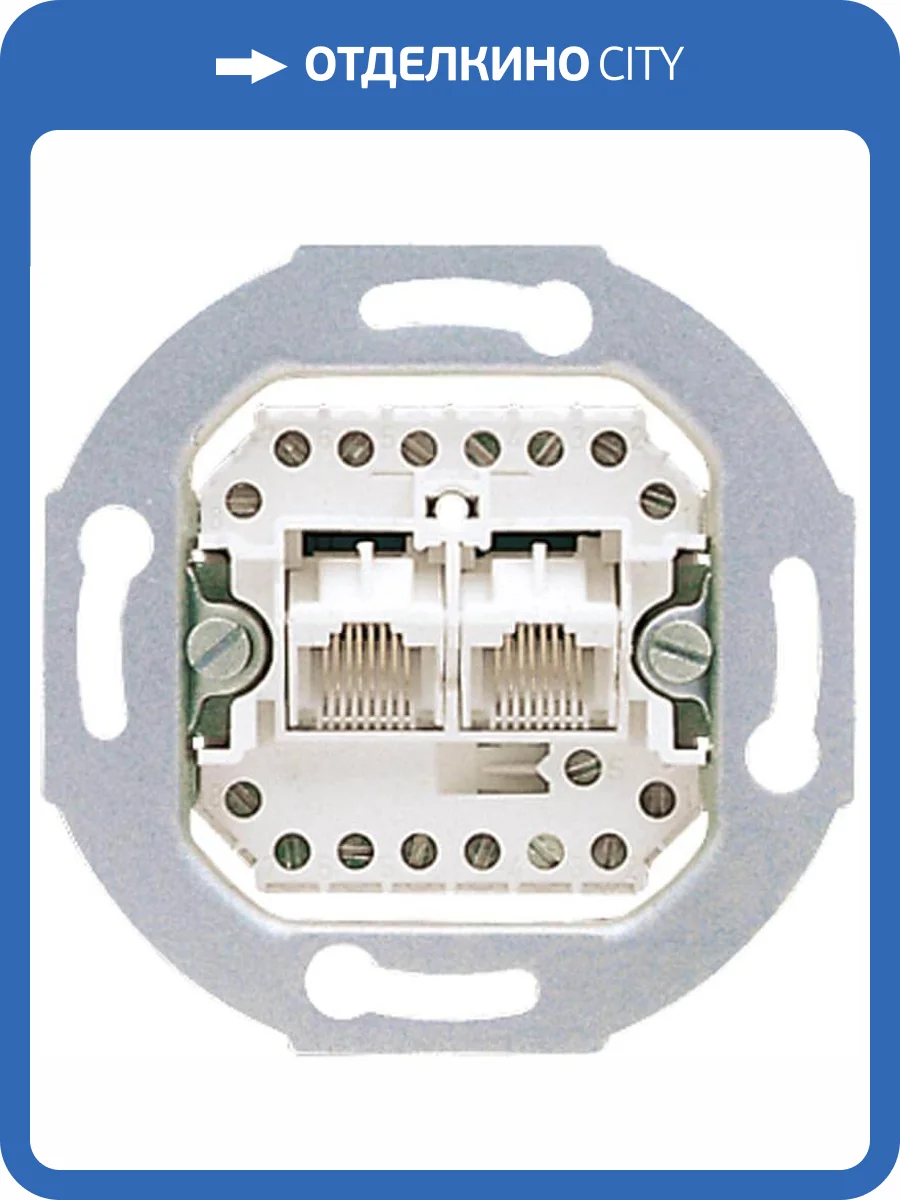 Розетка телефонная двойная Jung 3 кат UAE8-8UPO фото 2