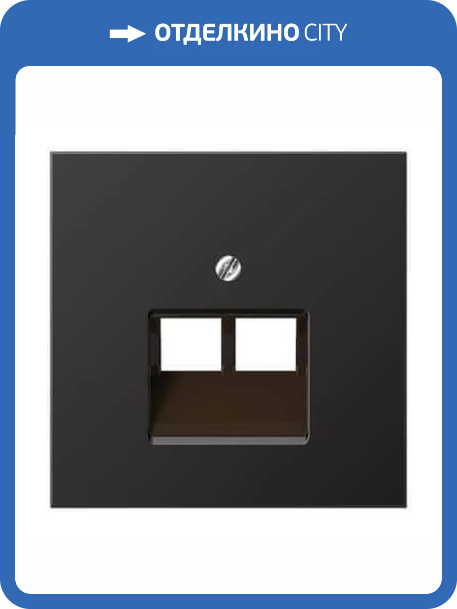 Крышка для сдвоенной телефонной и компьютерной розетки UAE Jung LS 990 dark AL2969-2UAD фото 2