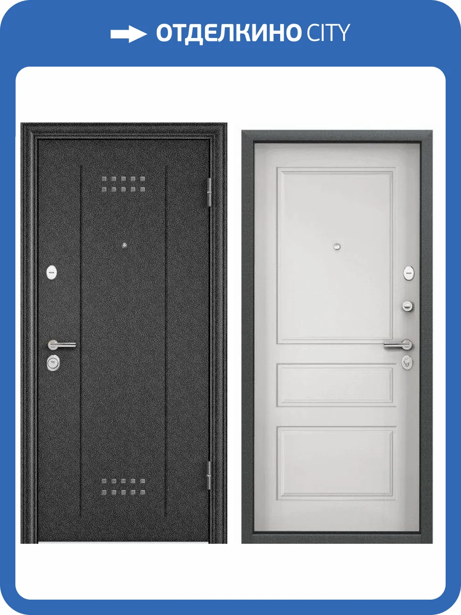 Входная стальная дверь Torex DELTA-100 2477479 Черный шелк/Белый (арт. КТ Белый) 2030x860 фото 2
