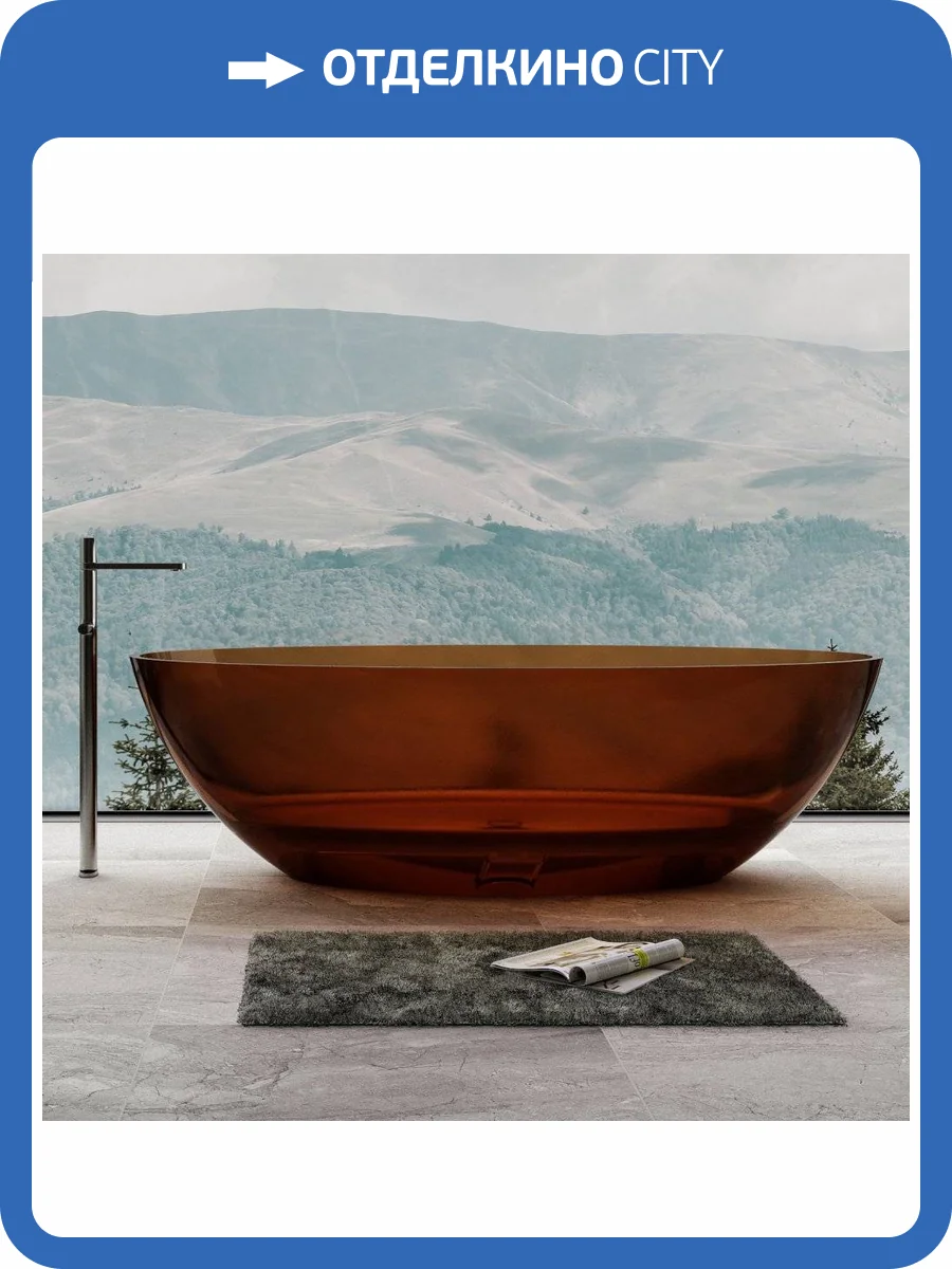 Прозрачная ванна Abber Kristall AT9702Opal 180x85 фото 6