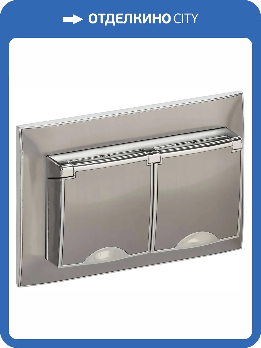 Розетка 2-местная с крышкой IEK Skandy SK-R26-16-44-K50-F никель фото 4