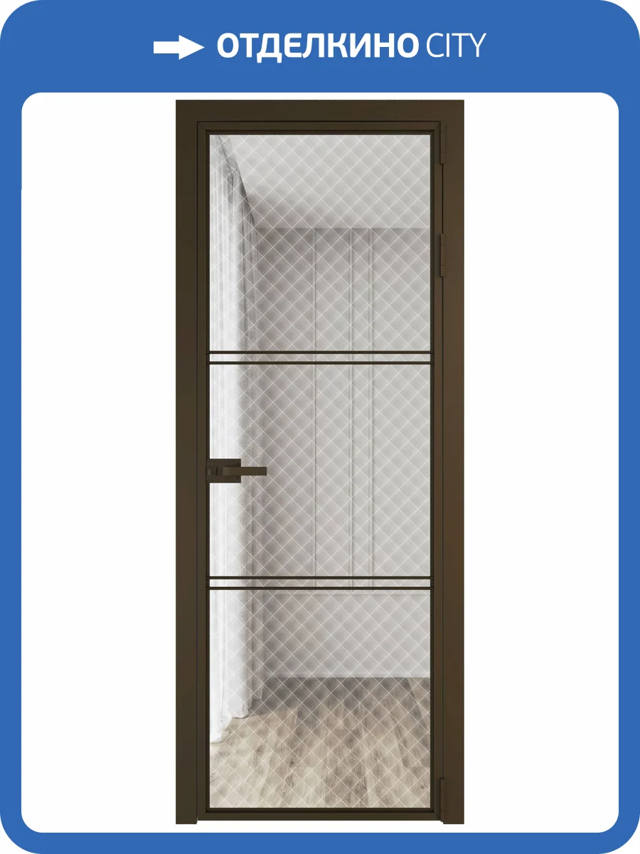 Межкомнатная дверь Profil Doors 3 AX цвет профиля Деорэ, стекло безопасное 6 мм ромб белый 800x2000 фото 2