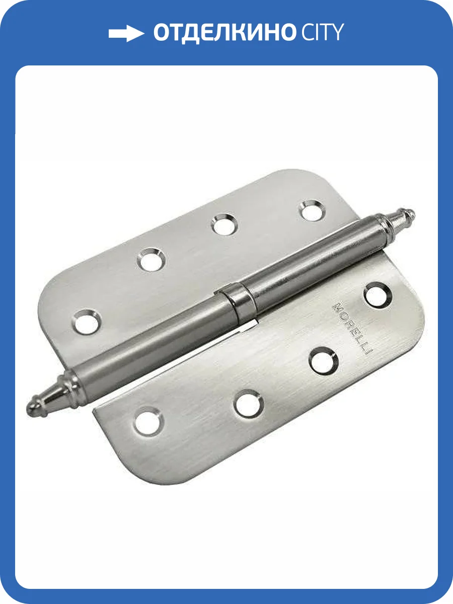 Петля Morelli MS-C 100X70X2.5 SN R белый никель, правая скругленная, врезная фото 3