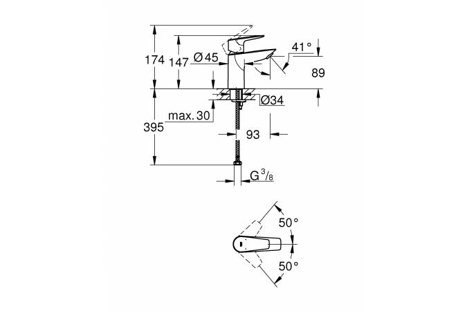 Смеситель для раковины Grohe BauEdge 23330001 фото 2
