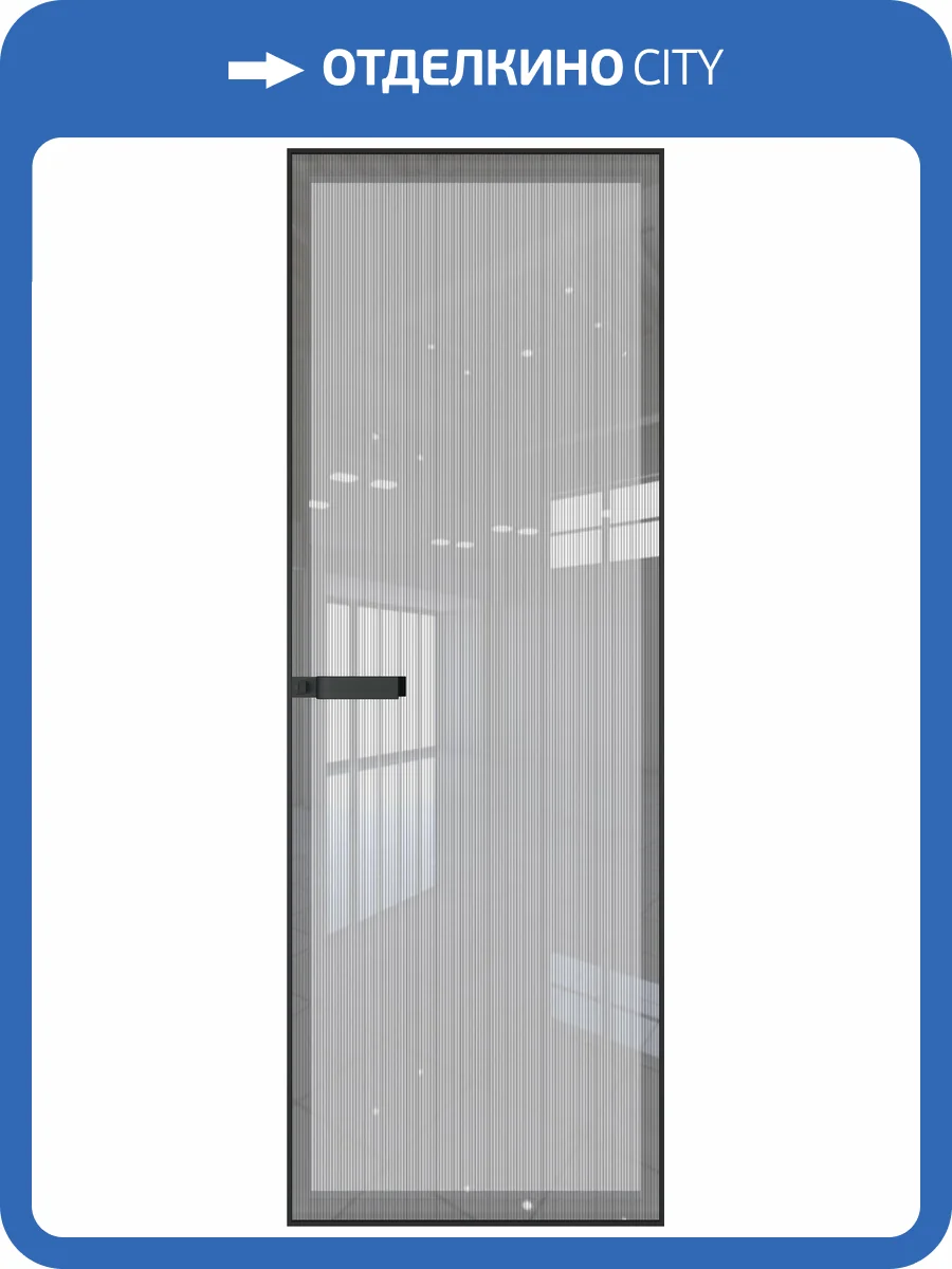 Межкомнатная дверь Profil Doors 1 AGN цвет профиля Черный, стекло безопасное 4 мм страйп 700x2000 фото 2