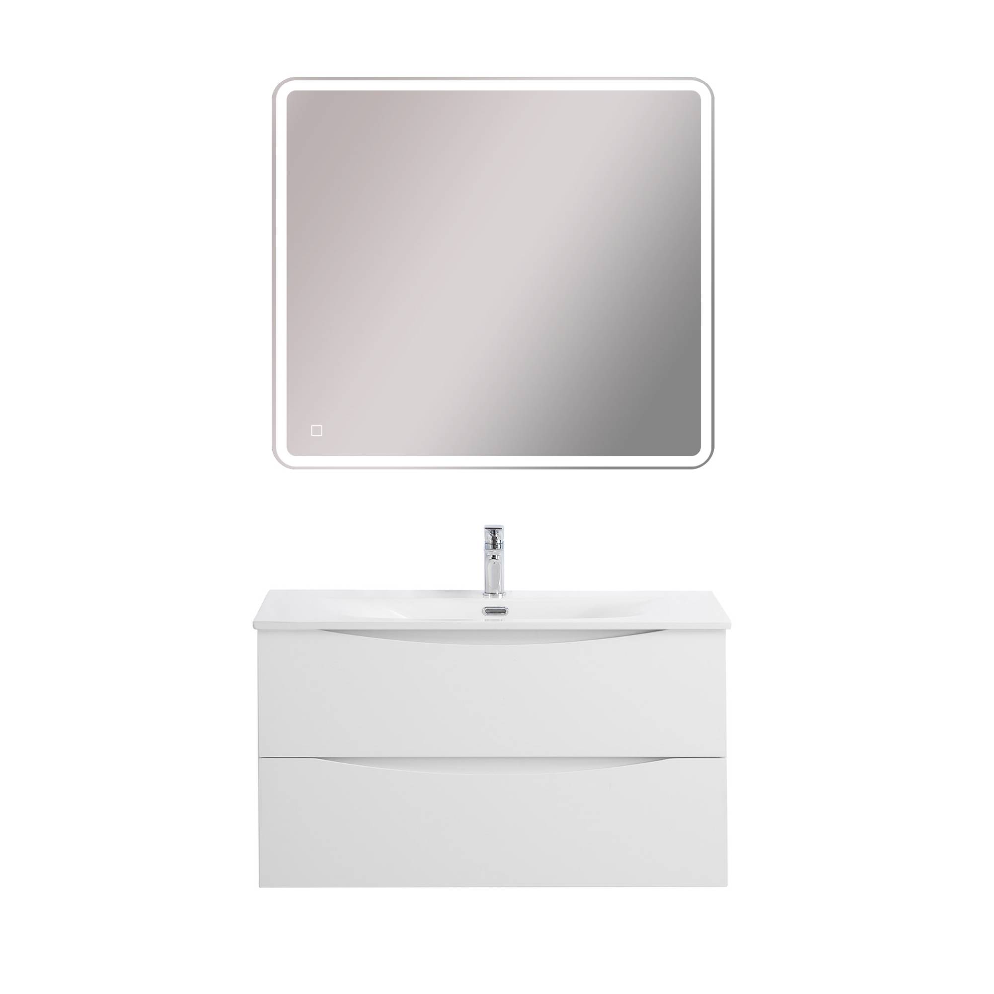 Тумба с раковиной BelBagno MARINO-CER-N 90 Bianco Lucido фото 7