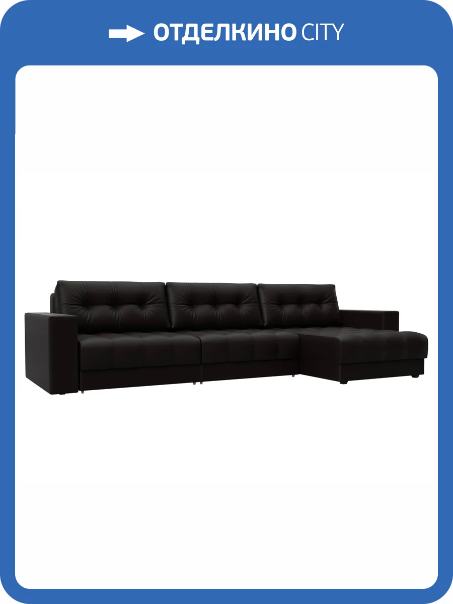 Диван угловой Лига Диванов Лига-049 НПБ Лонг 128306 GRIFON 12 коричневый, с декором фото 10