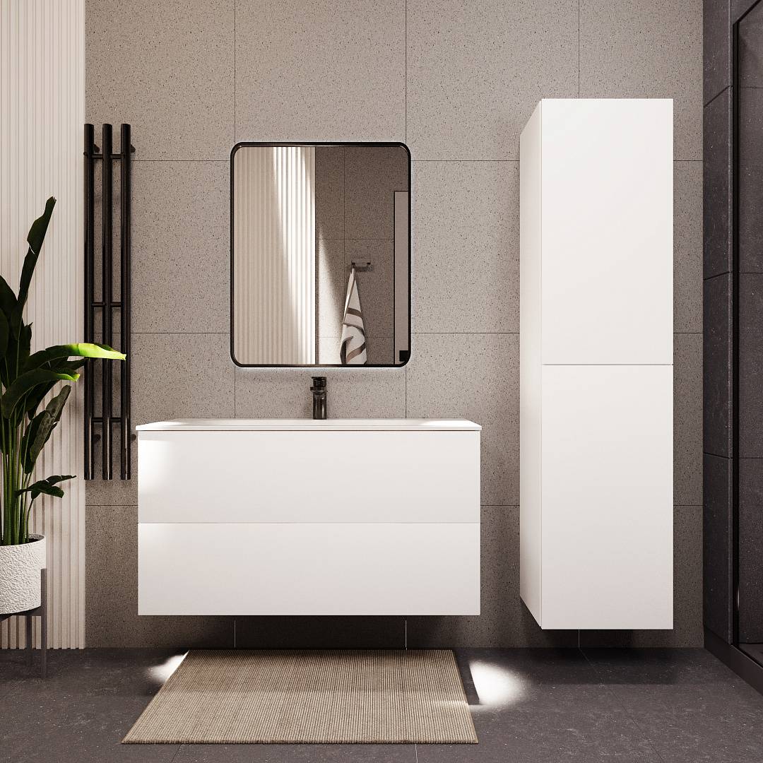 Тумба с раковиной Terminus Aurora AUR101002900301O белый, 100x62 фото 2