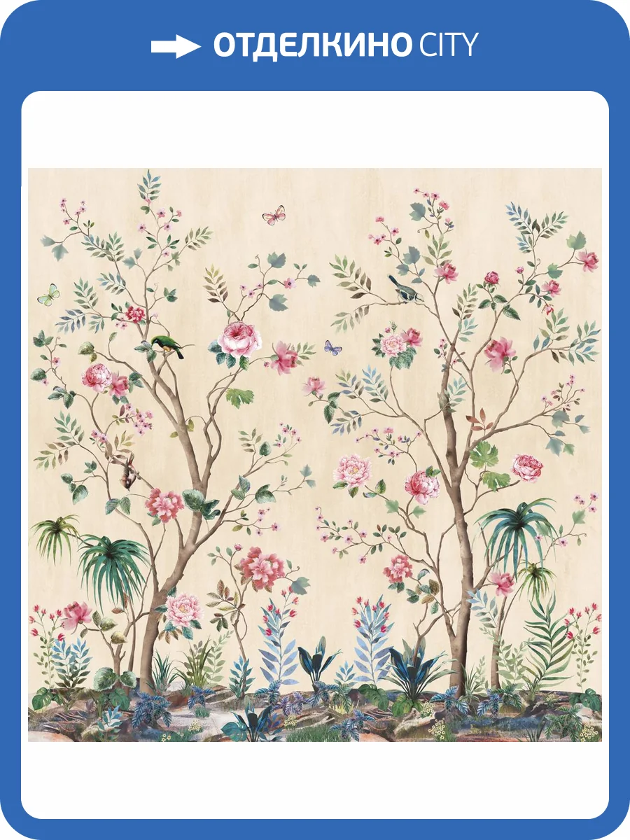 Бесшовные Eco обои Ortograf Flora 31153 Jasmine desert sand Ворс+ ОЕ+ фото 2