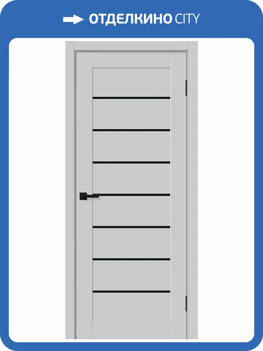 Межкомнатная дверь Bravo Браво-22 Black Shine полотно Grey Silk 600x2000 фото 2