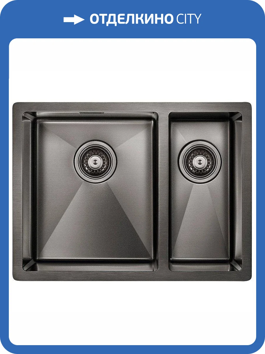 Мойка кухонная Paulmark Annex PM545944-GMR вороненая сталь фото 5