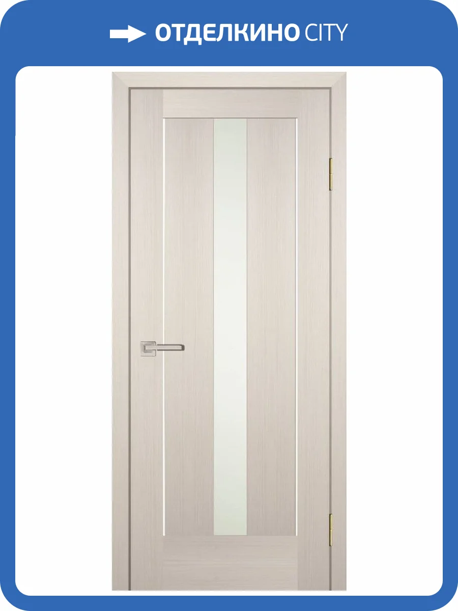 Межкомнатная дверь Profilo Porte экошпон PS-2, остеклённая, сатинат, эш вайт мелинга 700x2000 фото 2