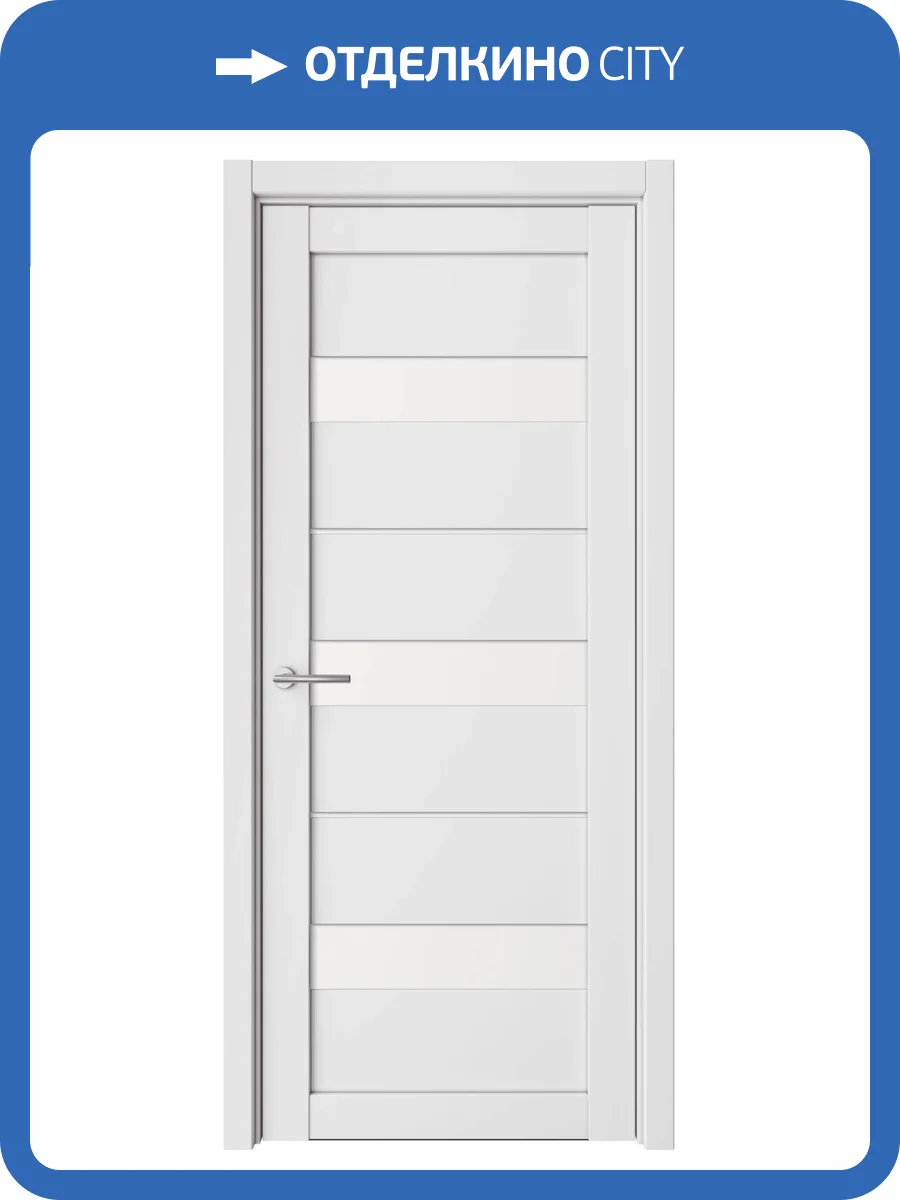 Межкомнатная дверь Albero Мегаполис Прага полотно Белое, стекло белое 800x2000 фото 2