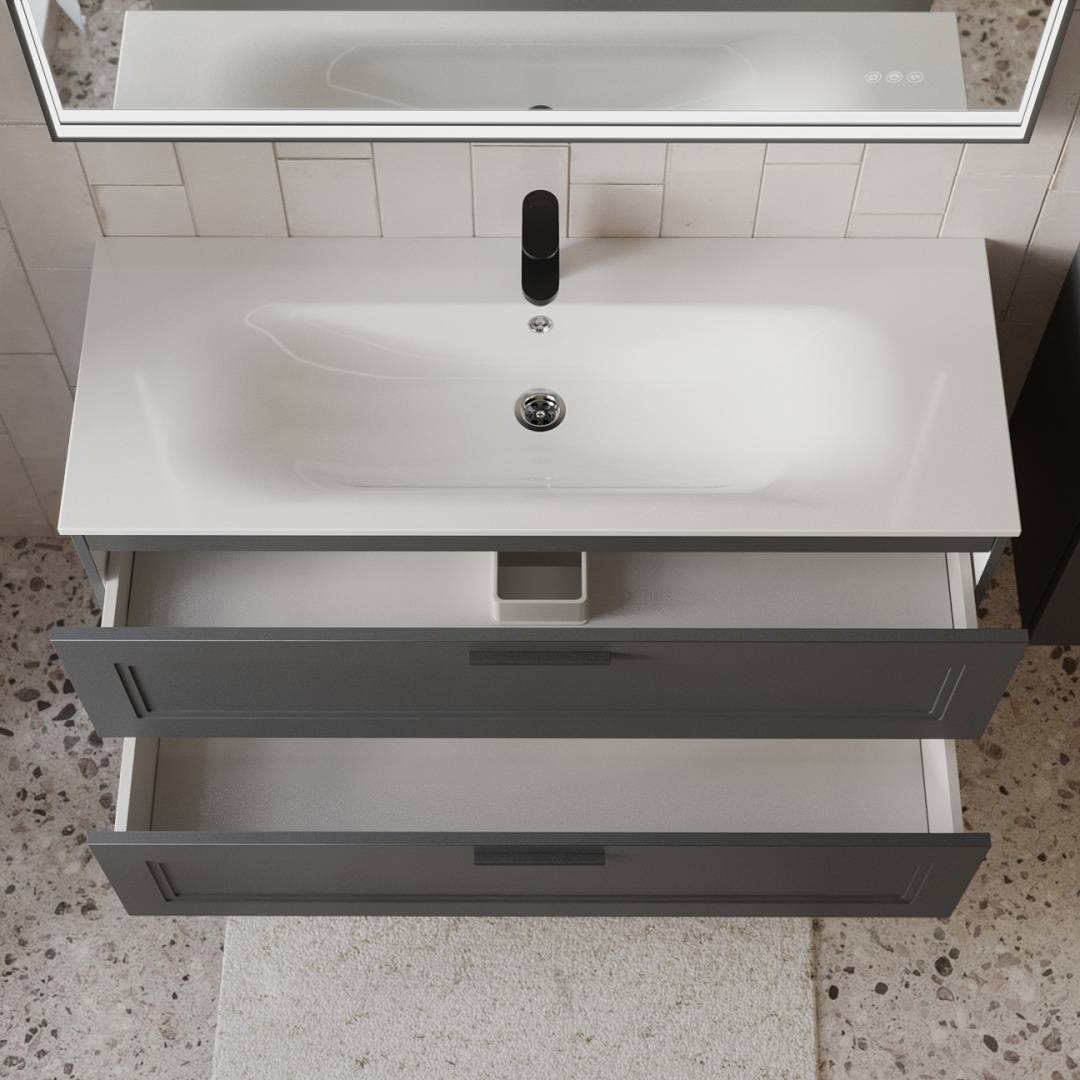 Тумба с раковиной Terminus Classik CLA101202701601O графит , 120x62 фото 2