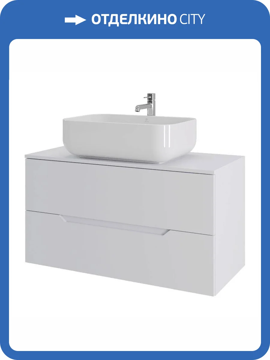 Тумба с раковиной Orange Лайн Li-100TuwMDF+B03-600W белая матовая, 100 см фото 8