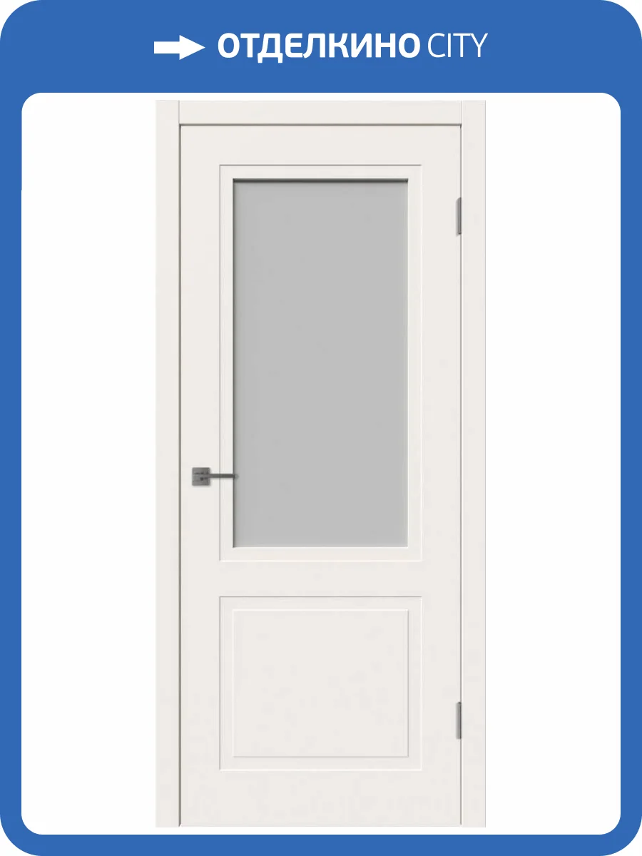 Межкомнатная дверь Владимирская Фабрика Дверей Flat 2 Ivory стекло White Cloud 600x2000 фото 2