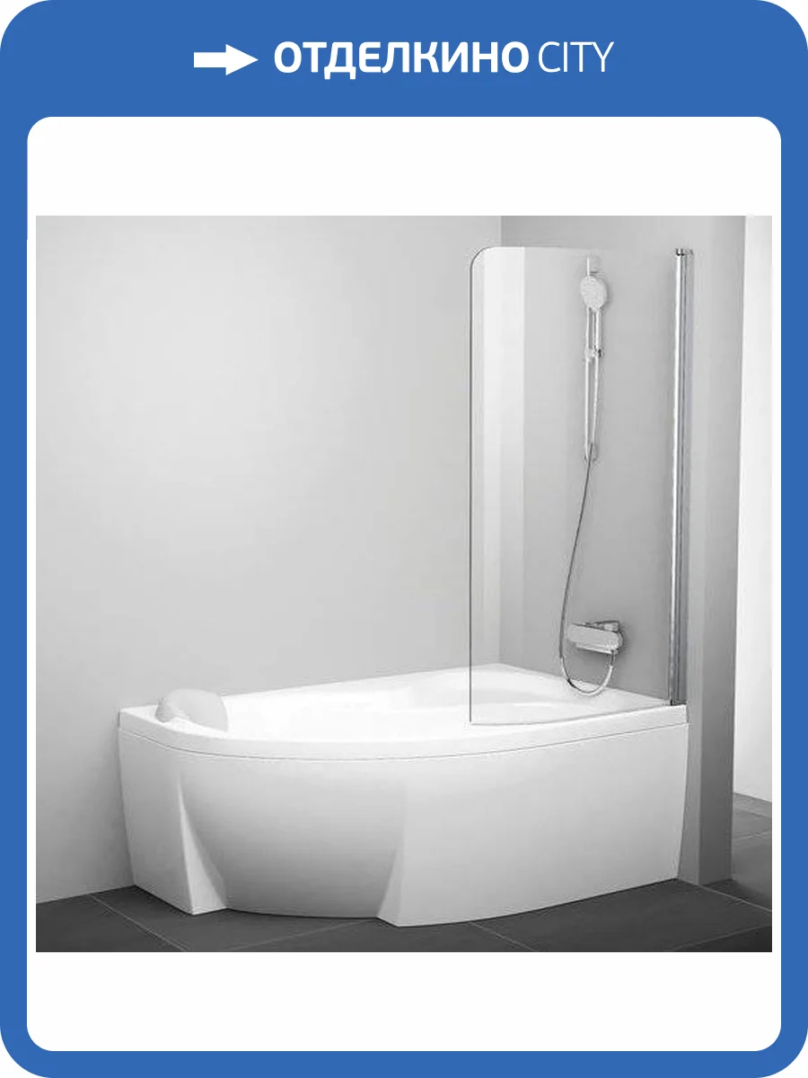 Шторка на ванну Ravak Rosa CVSK1 140/150 R Transparent, профиль блестящий фото 5