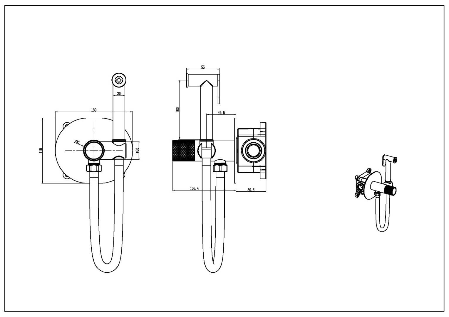 Гигиенический душ Boheme Tech 157-MG Mat Gold фото 2