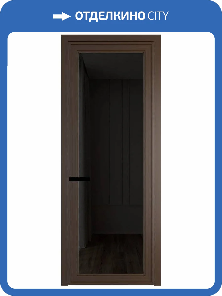 Межкомнатная дверь Profil Doors 1 AGP цвет профиля Деорэ, стекло безопасное 6 мм черное тонированное 800x2000 фото 2