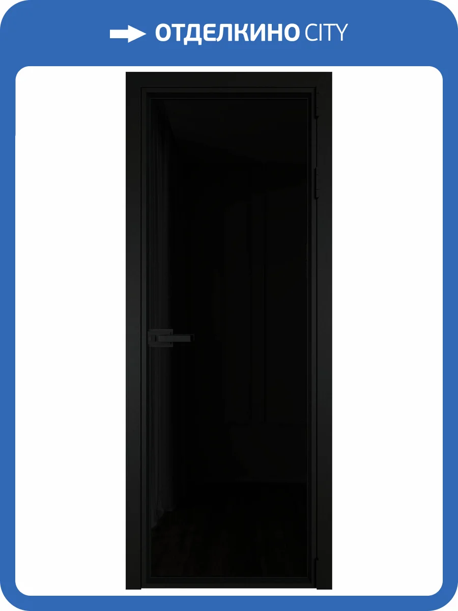 Межкомнатная дверь Profil Doors 1 AV цвет профиля Черный, стекло безопасное 6 мм черный триплекс 700x2000 фото 2