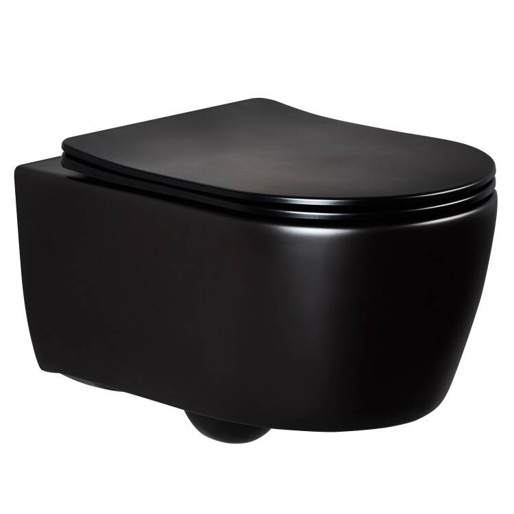Унитаз подвесной Splendy Pride PR10152VTYBM безободковый, сиденье микролифт, черный матовый