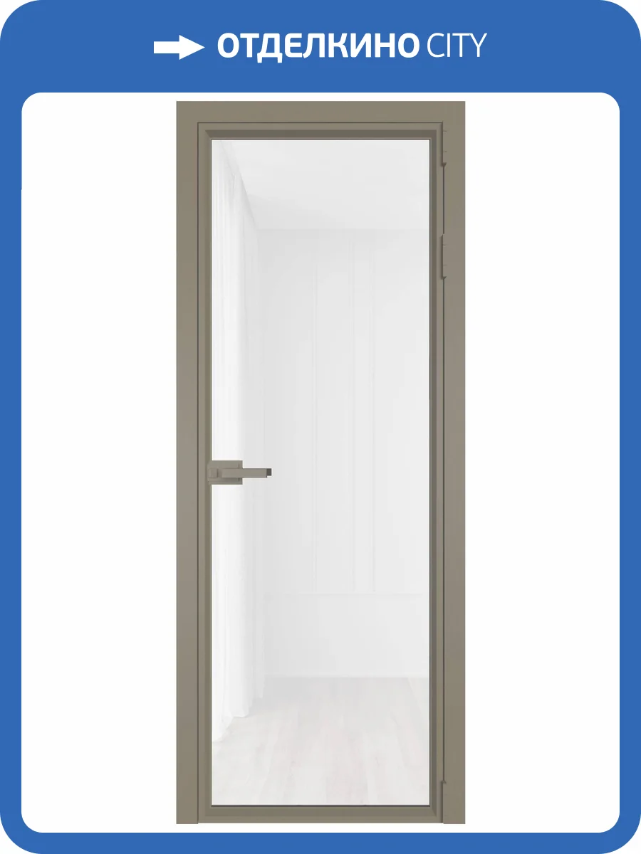 Межкомнатная дверь Profil Doors 1 AV цвет профиля Никель матовый, стекло безопасное 6 мм белый триплекс 700x2000 фото 2