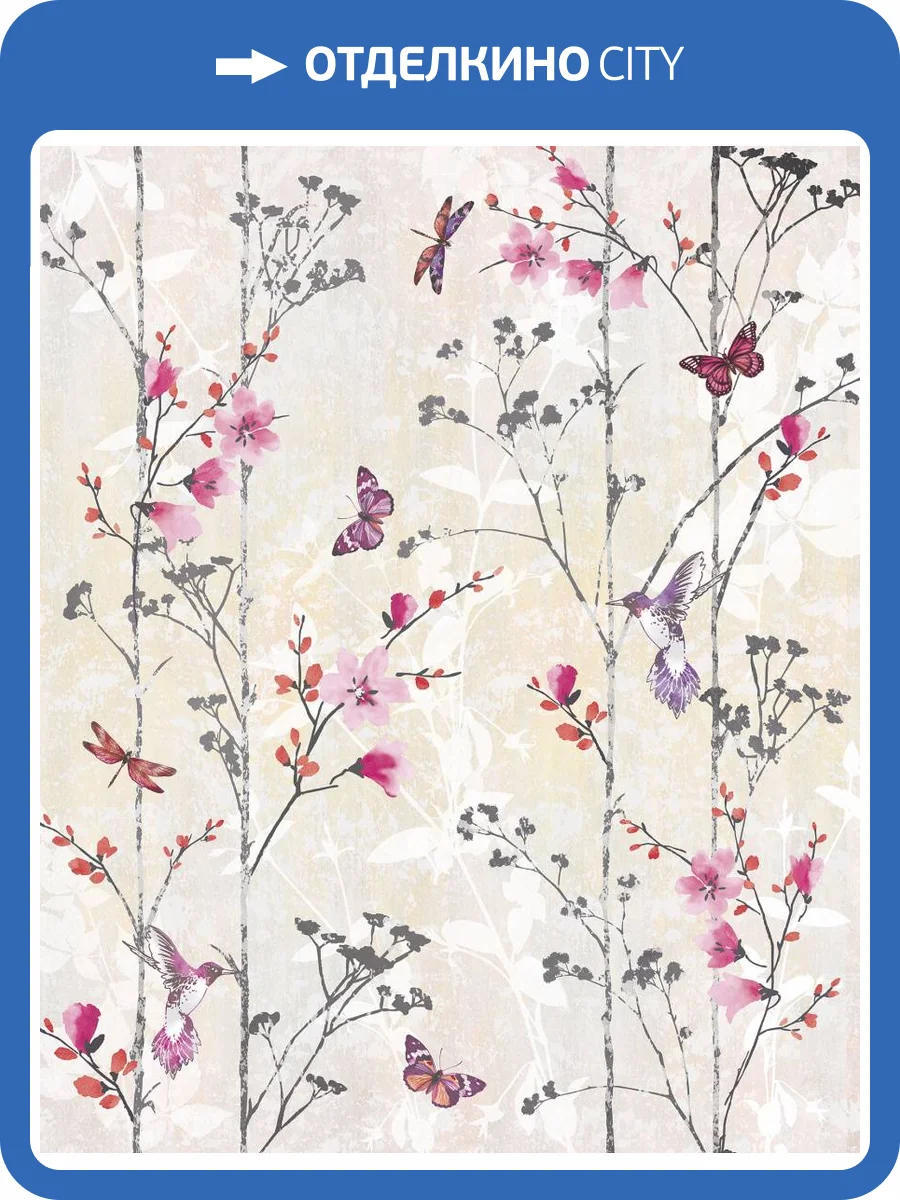 Бесшовные Eco обои Ortograf Flora 31121 Sugar Tree ivory Ворс ОЕ фото 2