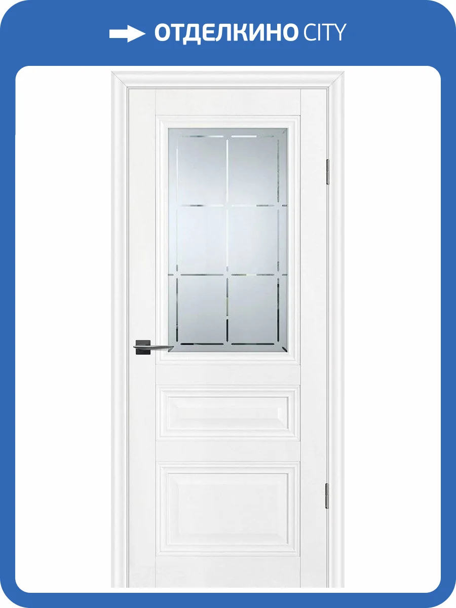 Межкомнатная дверь Profilo Porte экошпон PSC-39, остекленная, белый 900x2000 фото 2